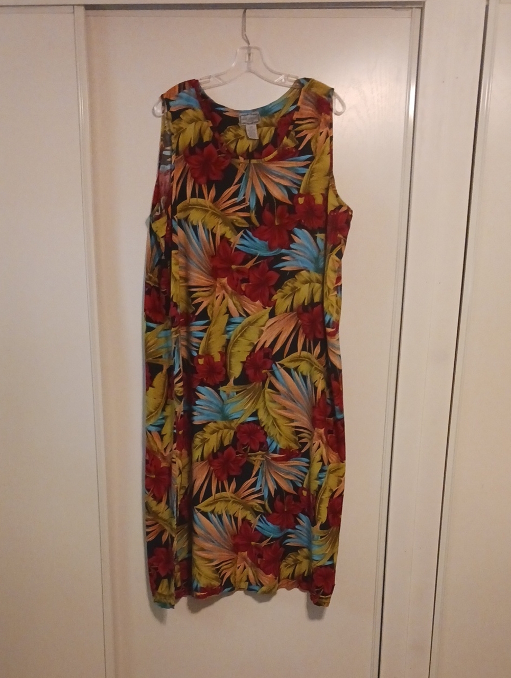 Jane Ashley Tropical Maxi Dress in Red, Yellow, Blue